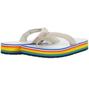 Tory‎ Burch Women's Platform Flip Flops Sandals Calcare/sterling Gray Size 8M